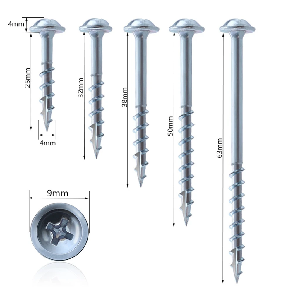 100 buah sekrup lubang saku 50mm Woodworking kepala PH2 silang sekrup Self-Tapping untuk lubang saku Jig