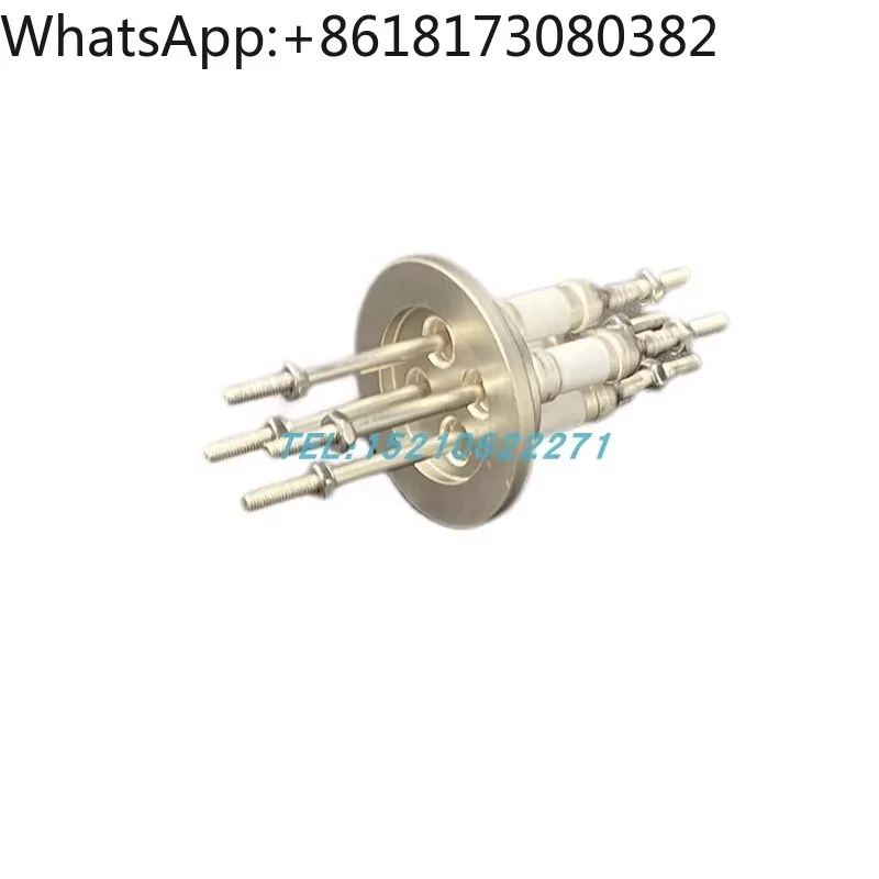 Vacuum electrode KF flange through feed connector flange power type electrode ceramic cooling mining equipment