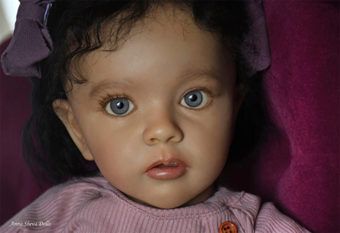 60 cm Missy Reborn Doll Kit, Already Painted Unfinished DIY Doll Parts with Rooted Curly Hair for Reborn Art Making