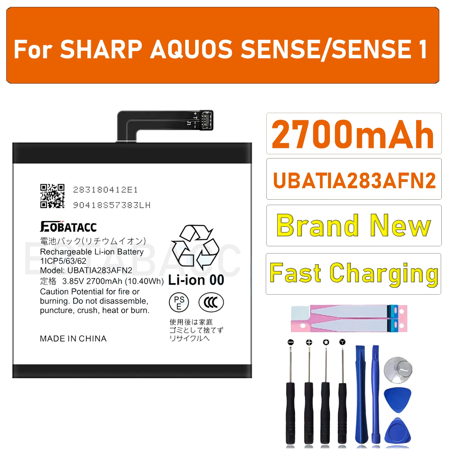 

2025 Years Replacement Battery 2700mAh For SHARP AQUOS Sense UBATIA283AFN2 Mobile Phone bateria batteries + free Tools
