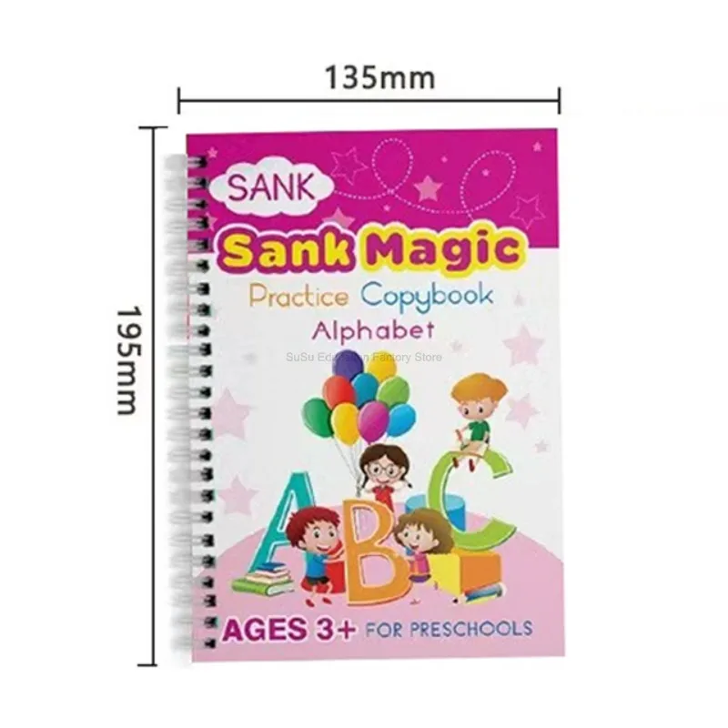 Spanish Calligraphy Children's Alphabet Calligraphy Training Toys Alphanumeric Painting Copybook Magic Pen Set Gift