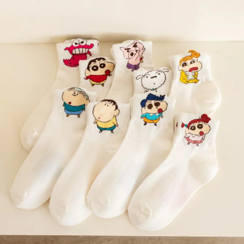 

Kawaii New Cute Crayon Shin-Chan Socks Cotton Mid Length Socks College Style Sports Leisure Socks Cute Girl Birthday Gift