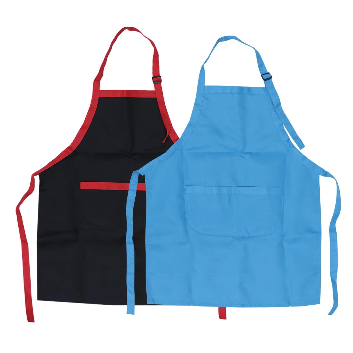 

2Pcs Artist Apron Adjustable Art Painting Overalls Pocket Size Blue Black 5-7 Years Cooking Craft