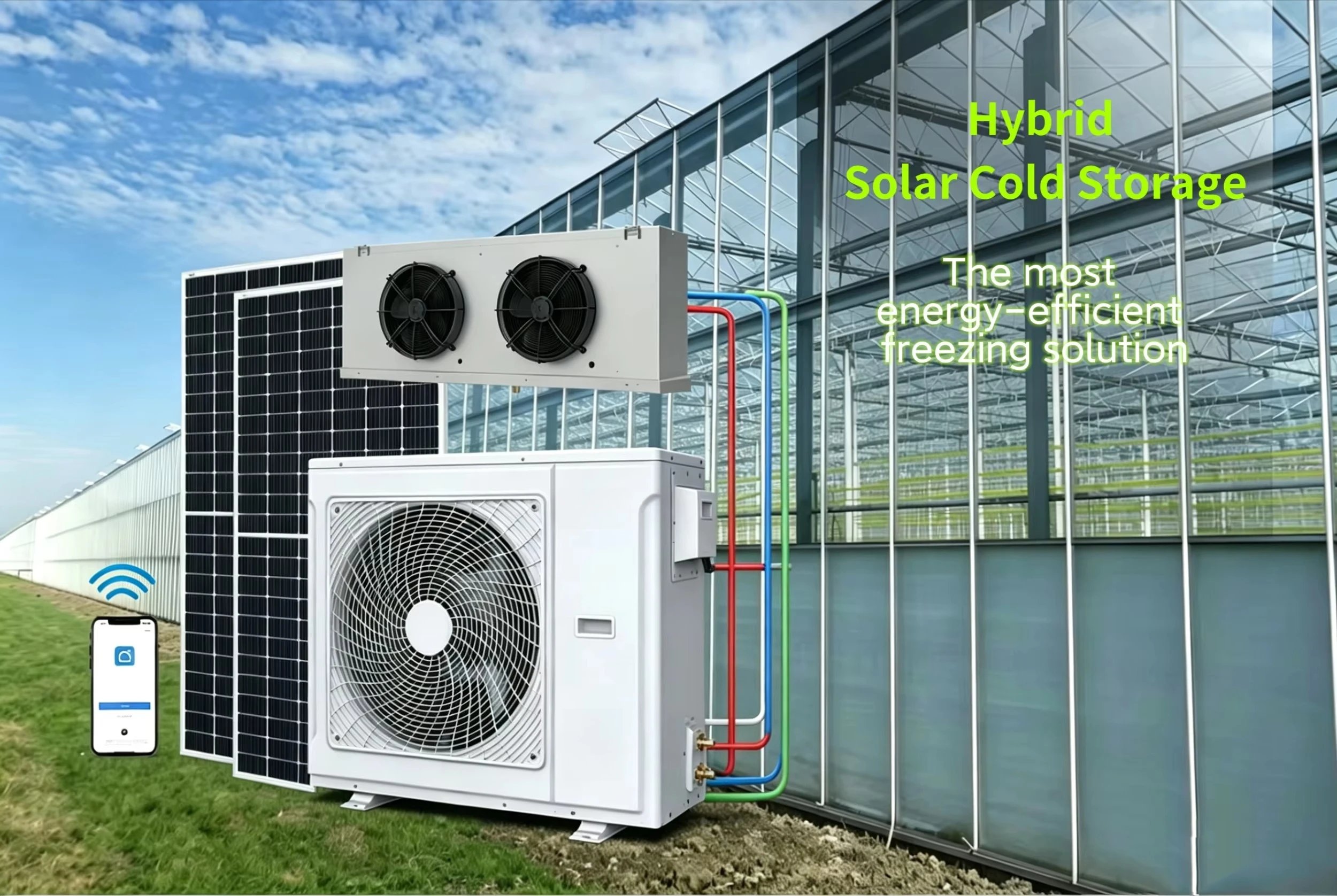 20ft Mobile Solar Freezer Container Anti‑rust Steel Structure for Fruit Plantation support later component upgrade
