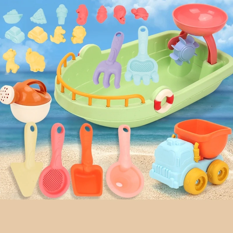 Set da gioco da spiaggia per bambini sabbia Playset Stampo sabbia Bagno Barca Giocattolo Regalo estivo per per