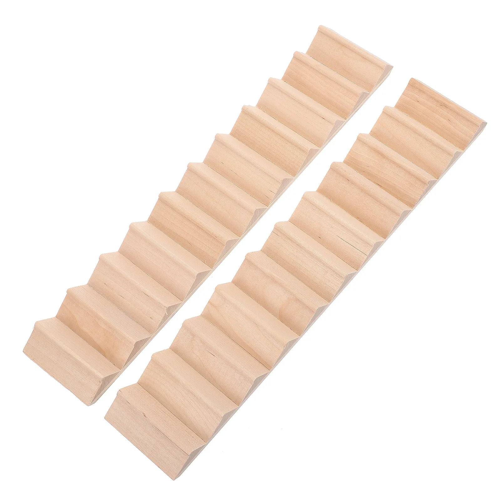 

2Pcs Miniature Wooden Stairs Solid Natural Wood Mini House Staircase Smooth Polished Surface for Dollhouse Decoration Playhouse