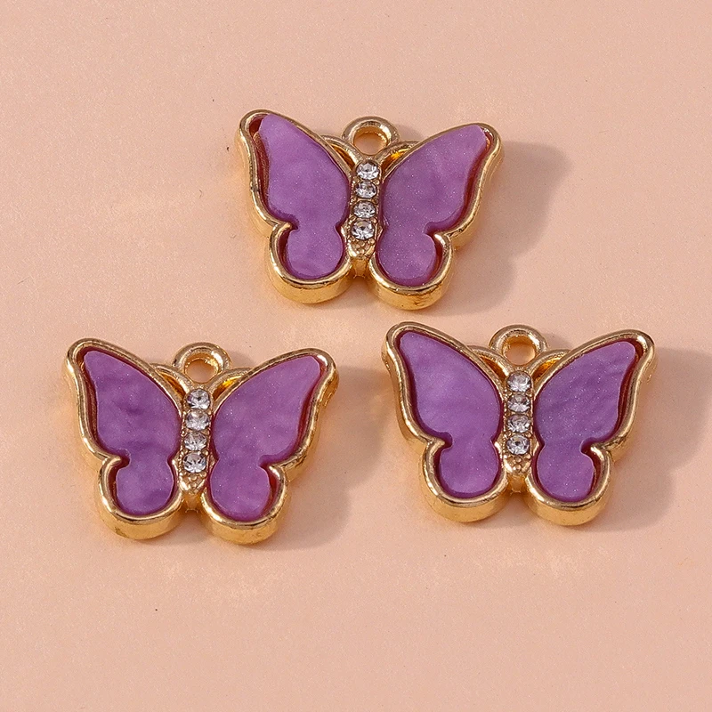 Duarte 20 Teile/los Nette Bunte Emaille Tier Schmetterling Charms Anhänger für Schmuck Machen Ohrringe Halsketten DIY Handwerk Liefert – Detail 5