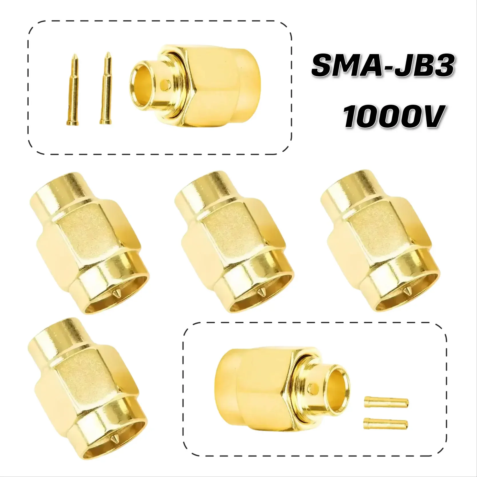 Semi-rigid  Cable RF Connector High Quality  Male RF Coaxial Termination Dummy Load Gold Plated Cap Connectors Accessories
