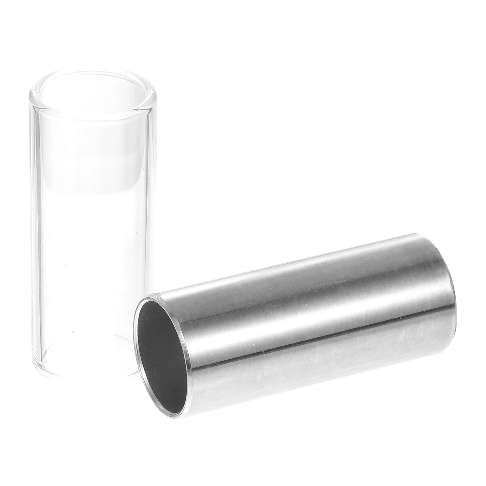 

2Pcs Guitar Slides Practical Durable Firm Guitar Slide Bars Clear Sustain Tone Bar Professional Use Finger Slide