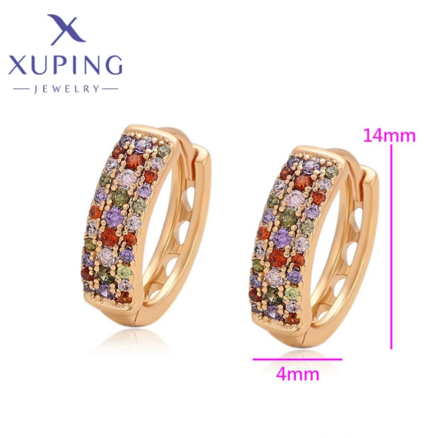 Xuping Jewelry New Arrival Gold Color Geometry Elegant Style Earrings for Women Birthday Christmas Party Gifts 14E2410412