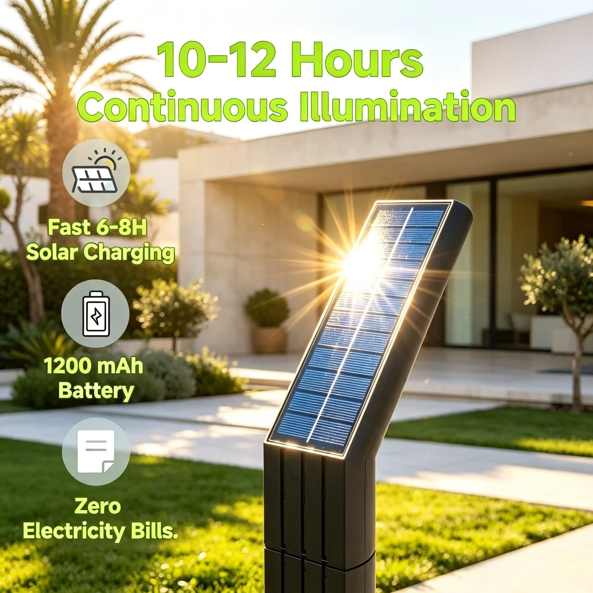 Led Lawn Lamp Built-in Large Capacity Battery 1772mAh LED Solar Floodlight Waterproof Spotlight Lamp For Garden Lawn Pathway