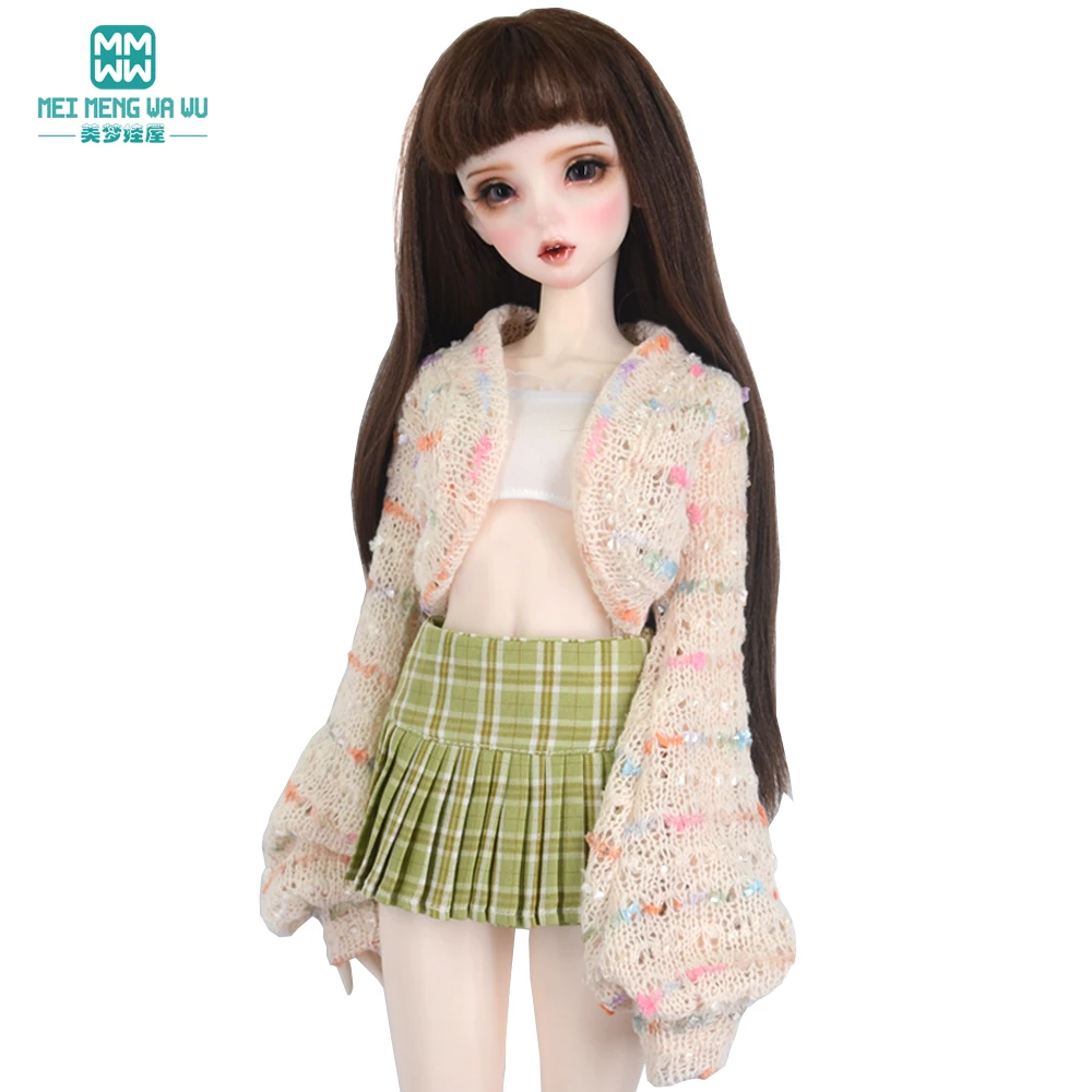 

BJD Doll Clothes 1/3 DD SD YOSD Fashion Knitted Jacket Short Skirt Tube Top Three Piece Set