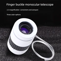 Mini bolso telescópio monocular em miniatura, telescópio estudante dedo fivela, caça e turismo, novo, 2.5X17.5mm