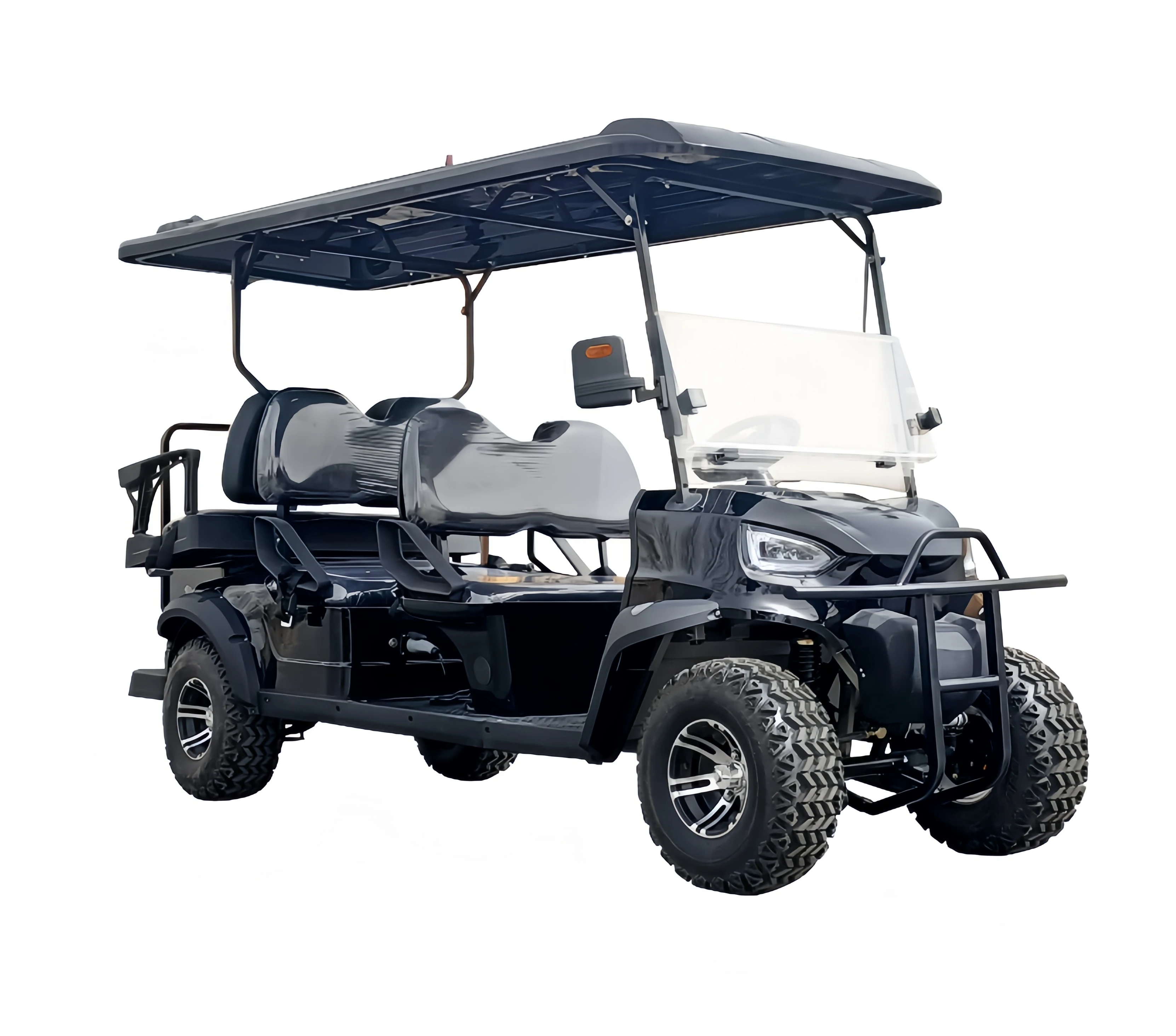 Carro de golfe elétrico de 4/6 lugares com bateria de lítio movida a energia solar Utility Buggy Golf Car