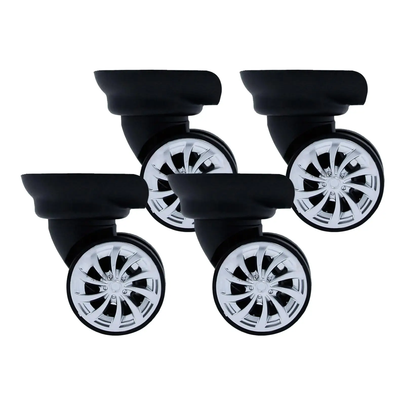 4x Swivel Caster Wheels PP Pet Flexible Replacement Luggage Suitcase Wheels