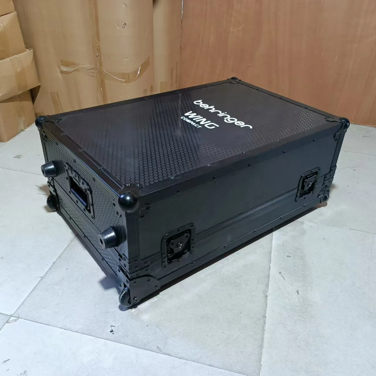 

WING COMPACT All Black Cabinet with Side Wrapped Wheels with Cord Slots, Strong and Durable for Stage Equipment