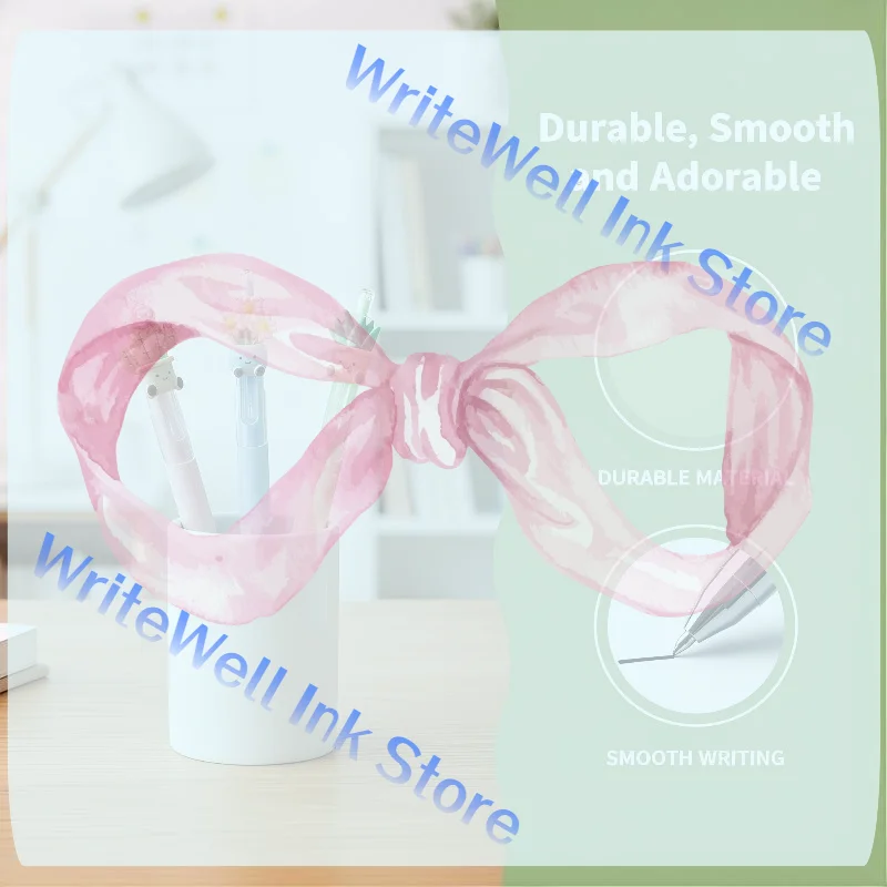 

5 шт. милых ручек с цветочным дизайном, выдвижные, быстросохнущие, для офиса, школы, в качестве подарка или награды