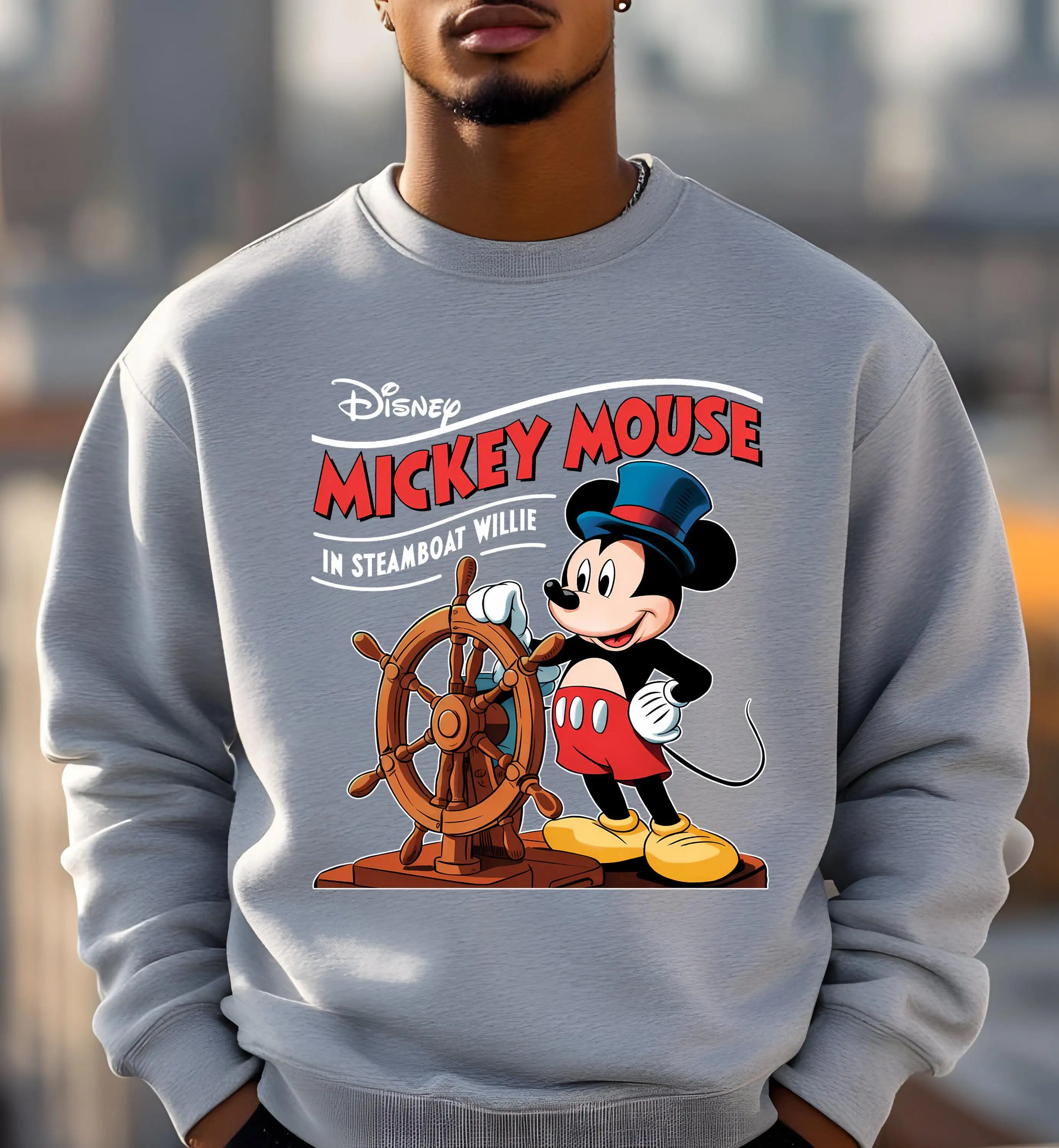 2025 خريف جديد خمر ميكي ماوس البلوز هوديي باخرة ويلي Crewneck البلوز للجنسين دافئ زوجين وتتسابق Y2k الملبس