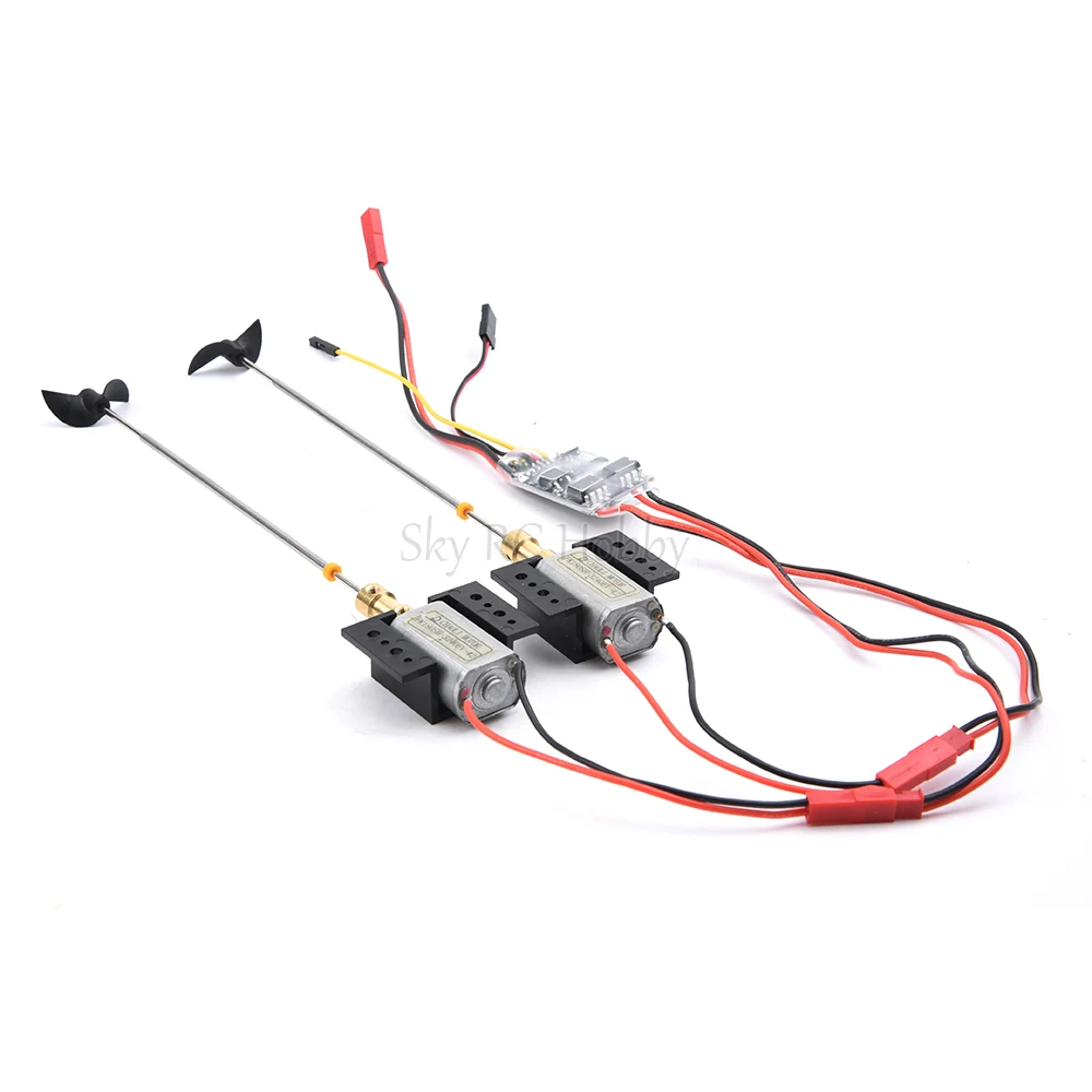 5A x2 Brushed ESC 3V-9V Strong Magnetic Motor Kit 180 Motors+15cm Drive Shaft+CW CCW D30 Propeller+2to2mm Couplings for RC Boats