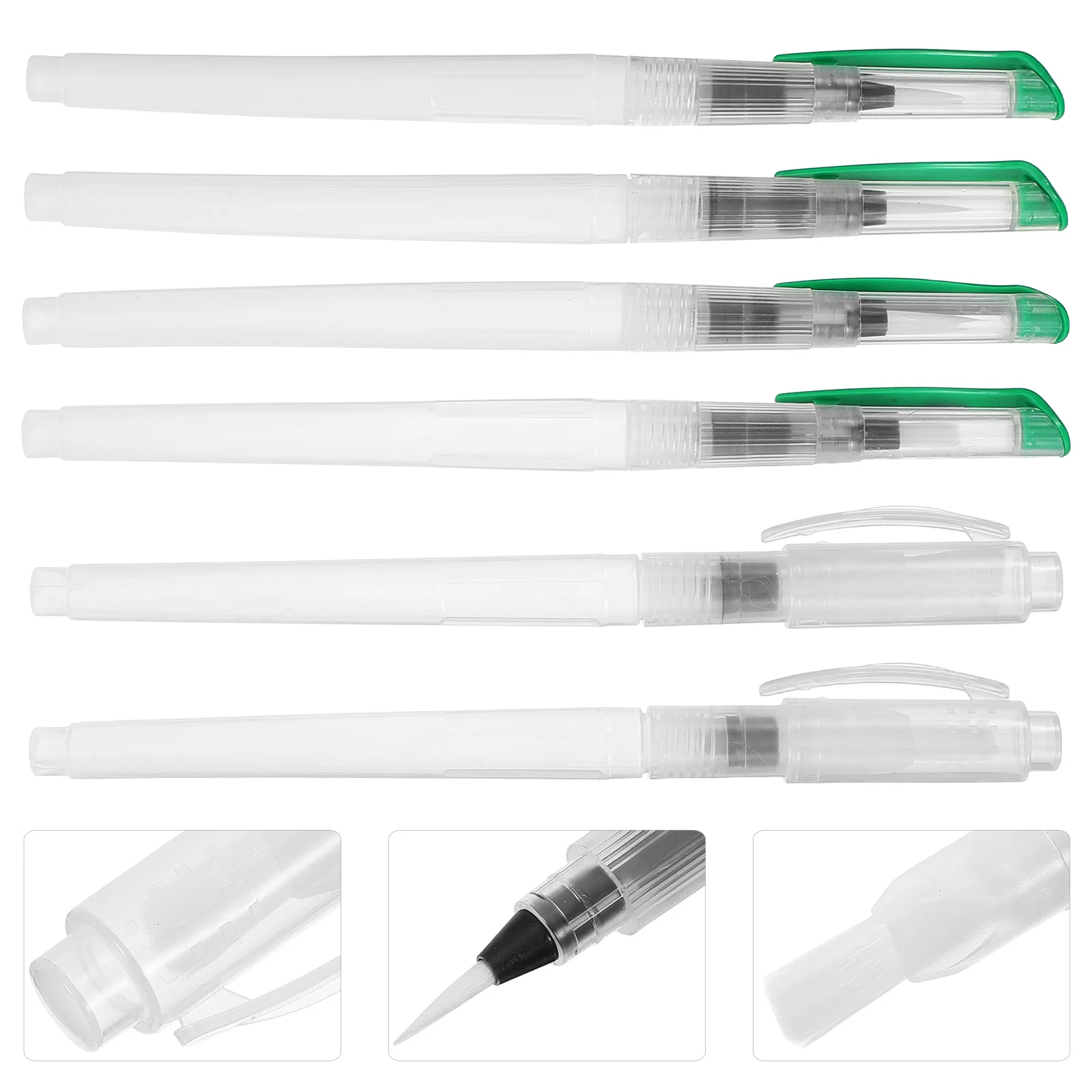 

6Pcs Water Color Painting Brush Refillable Drawing Tool for Watercolor Gouache Propylene Art Projects Lightweight Portable