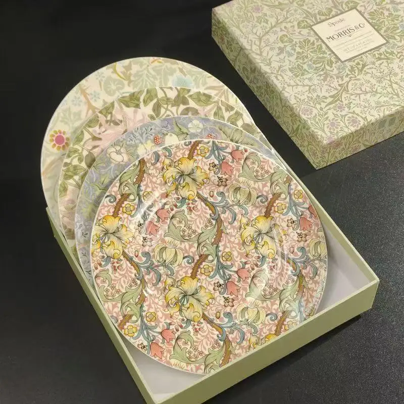 Luxury Plant Flower Plate Home Banquet Afternoon Tea Dessert Plate Restaurant Hotel Salad Plate