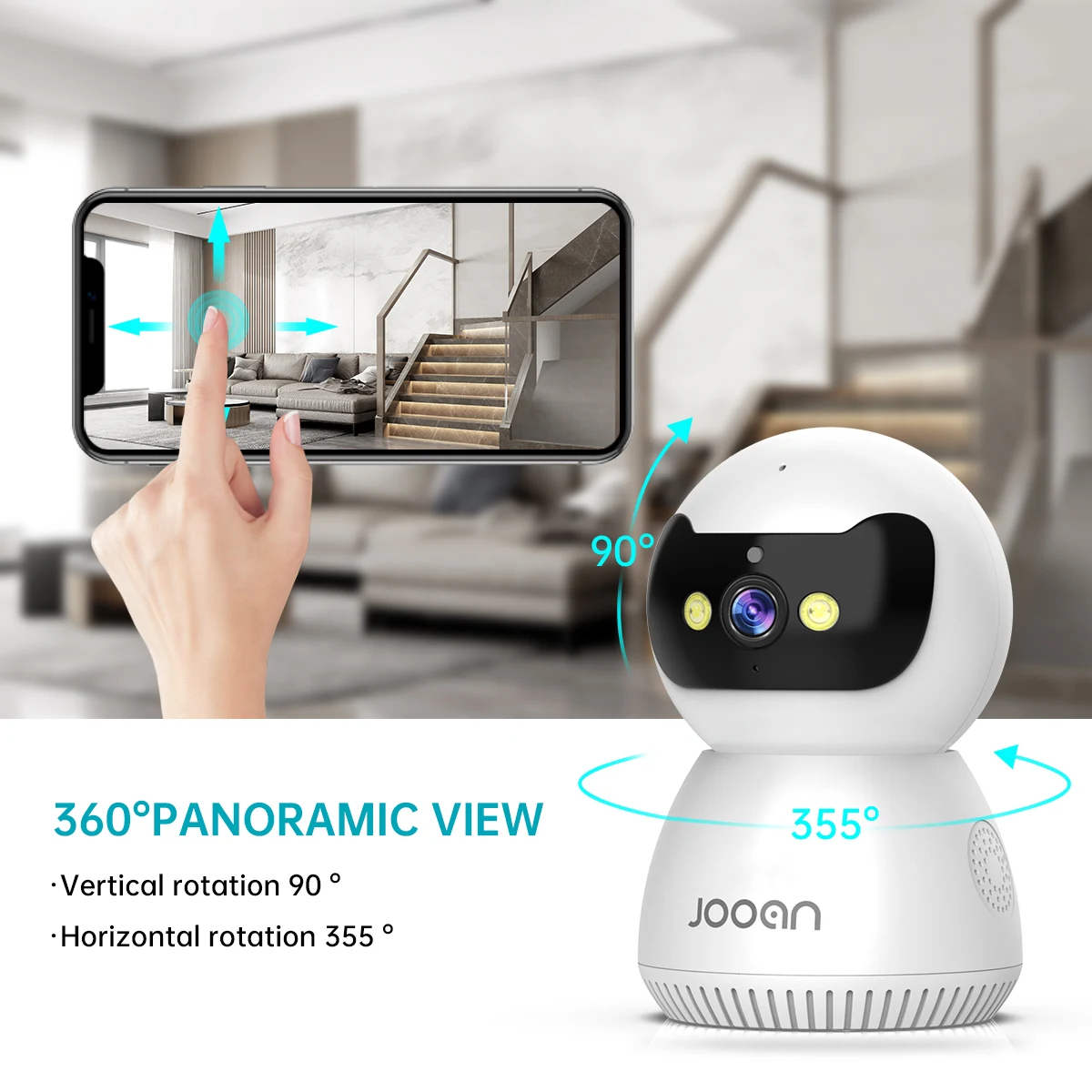 Jooan 5MP PTZ IP Camera 5G WIFI Wireless Security Camera Home Indoor AI Tracking Baby Pet Care