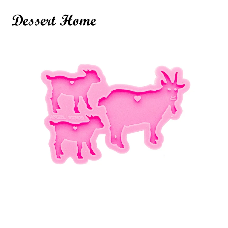 DY0310 Bright MAMA GOAT Resin Craft for Keychain, Family Mom/Dad Silicone Molds, DIY Resin Epoxy Jewellery Making