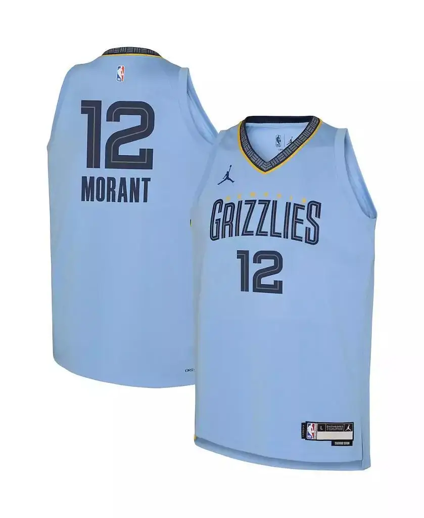 الأردن |   قميص Swingman للأولاد والبنات الكبار Ja Morant Blue Memphis Grizzlies 2022/23 - إصدار بيان