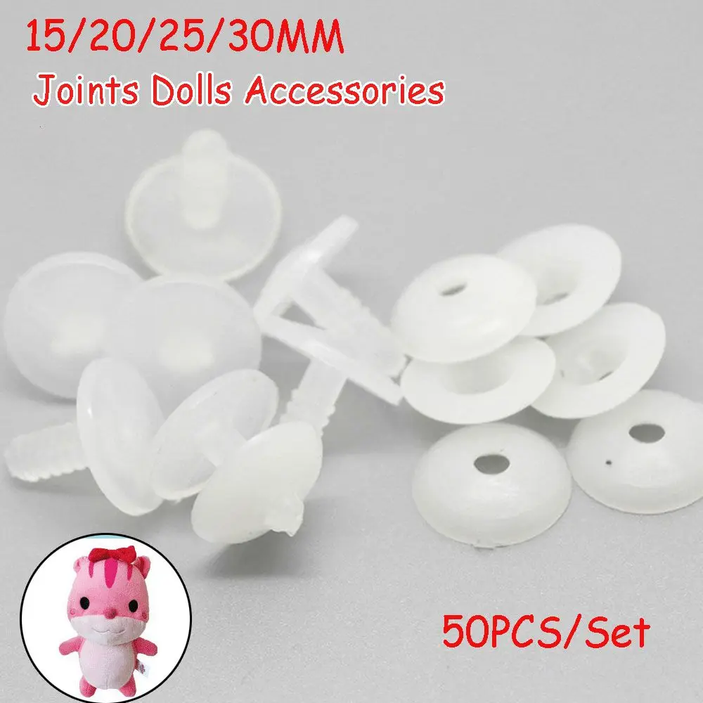 50set Size20x20mm 15x15mm White Plastic Doll Joints Dolls Accessories For Toys Teddy Bear Making DIY Crafts