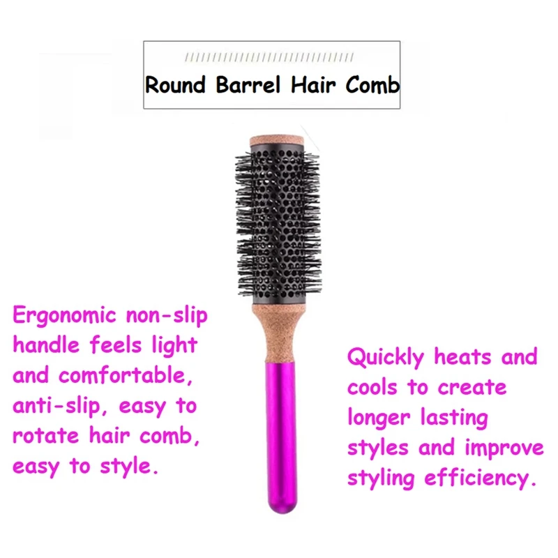 For Dyson Round Comb Hair Styling Hair Brush Comb Curly Hair Round Barrel Hair Comb Salon Styling Tool Metal Handle