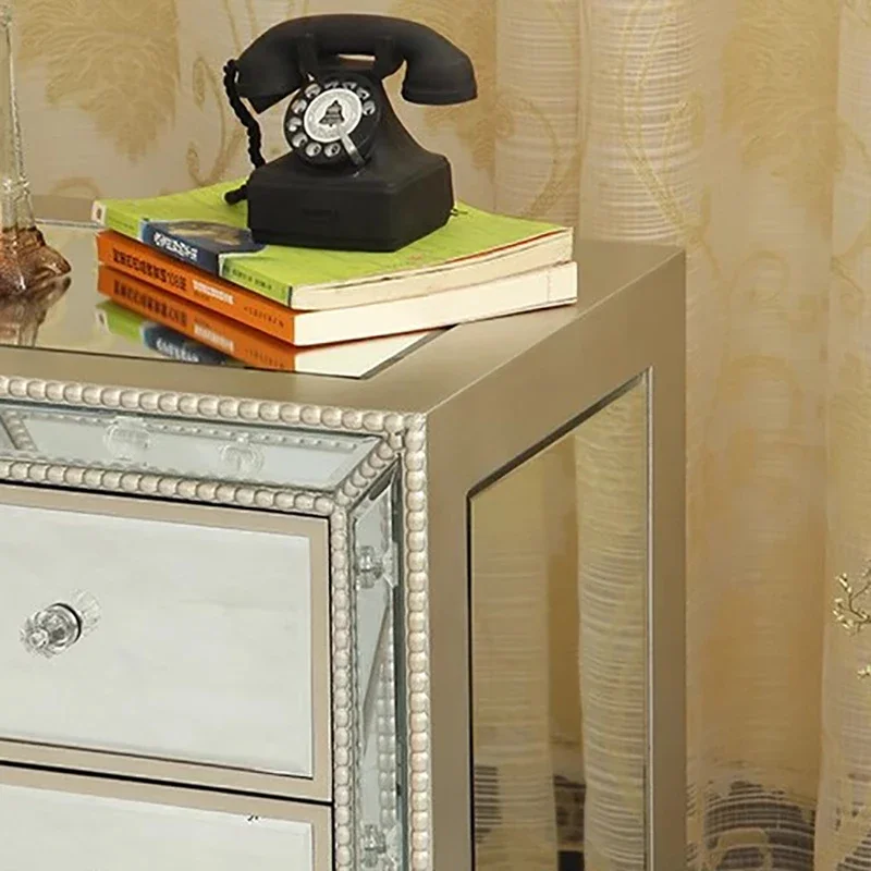 أثاث غرفة نوم فاخر إسكندنافي لتوفير المساحة وأدراج تخزين بجانب السرير وأثاث منزلي جمالي حديث Mesa De Noche