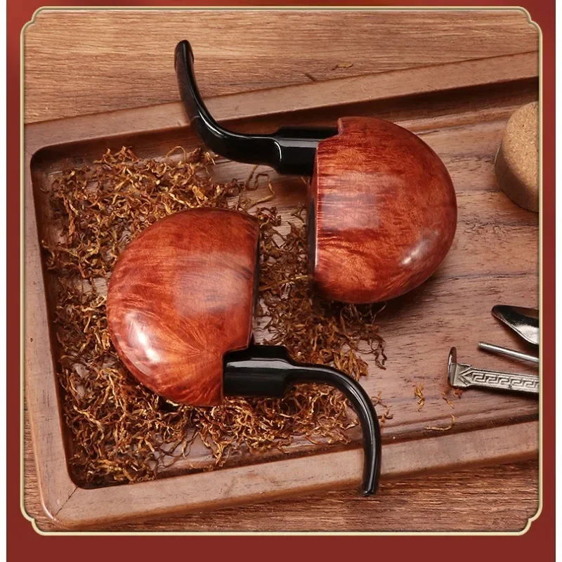 Handmade Solid Wood Tobacco Pipe Old Fashioned Filter Pipe Accessories Dry Tobacco Accessories Smoking Tool