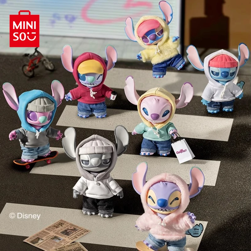 MINISO الكرتون غرزة GenZ شارع سلسلة الفينيل الوجه صندوق أعمى قلادة لطيف غرزة دمية حقيبة قلادة الديكور لعبة الهدايا