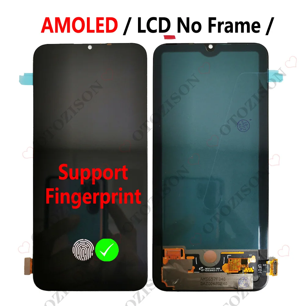 Super Amoled LCD For Xiaomi 10 Lite LCD 5G Display M2002J9G M2002J9S LCD Touch Screen For MI 10 Lite 5G LCD Mi10lite Replacement