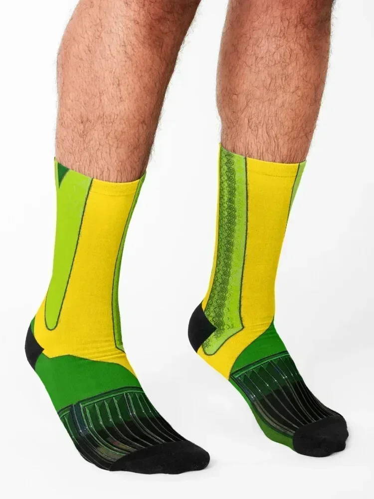 Low-Rider Hood - Green/Yellow Socks japanese fashion Wholesale moving stockings Children's Luxury Woman Socks Men's