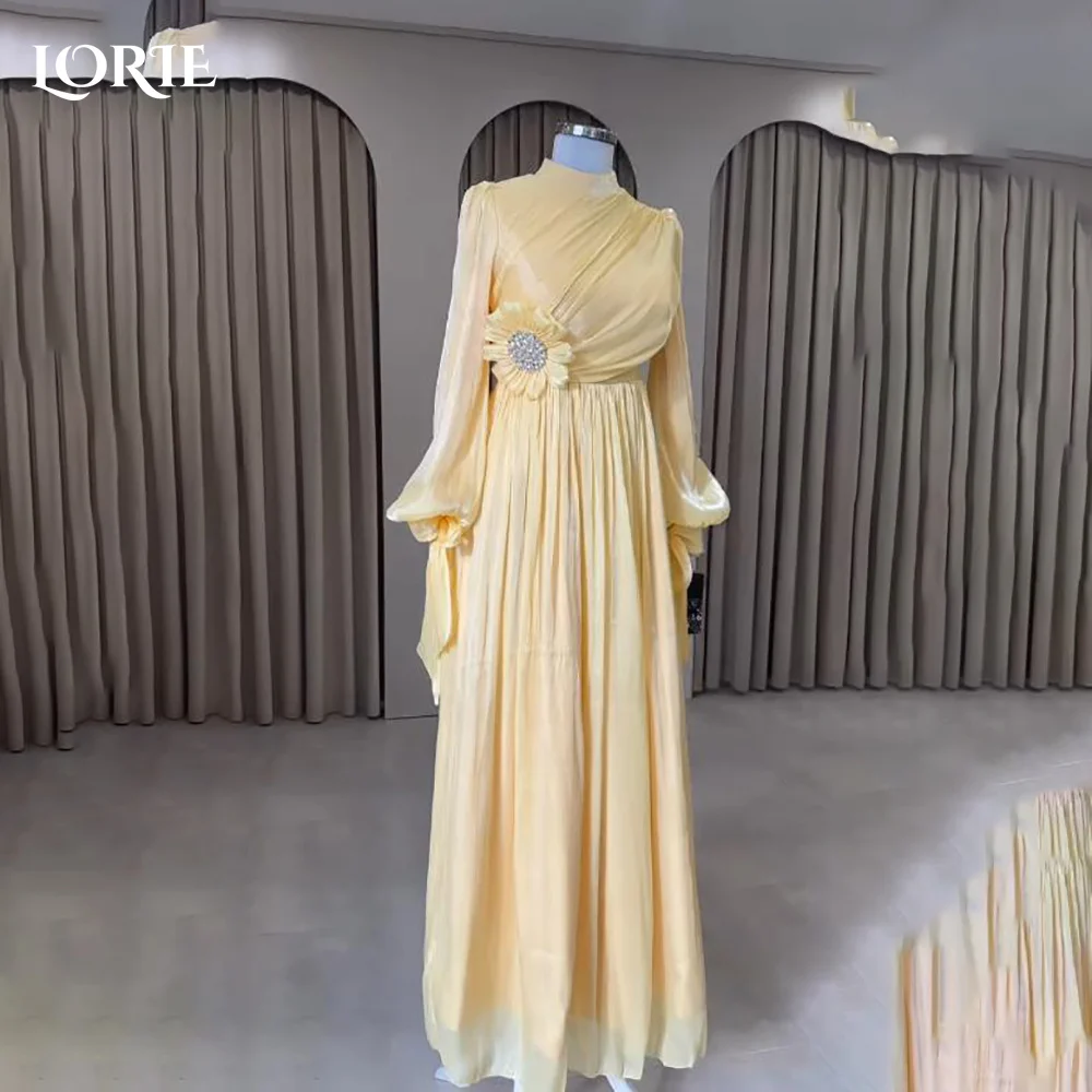 

LORIE Muslim Crepe Evening Dress A-Line Flared Sleeve Bobycon Prom Dress Long Sleeve Party Gown Customized Brithdays Dress