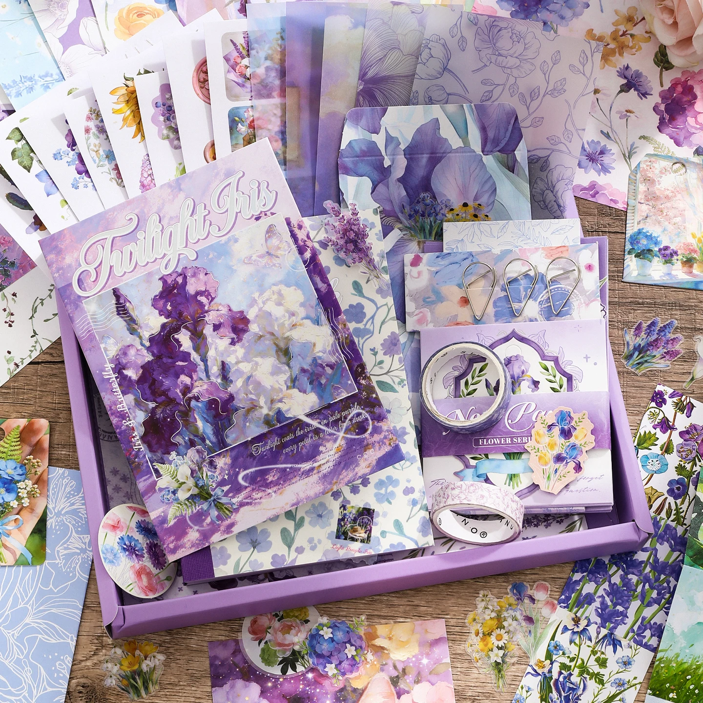 Morning Rain Spring Blossom Journal Gift Box Set High-Value Aesthetic Healing Plant and Flower Pattern Journal Material Gift Pack