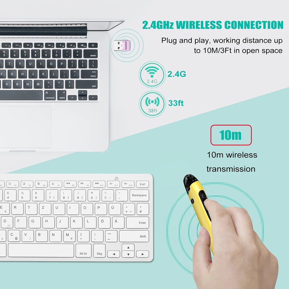 2.4G 손글씨 USB 무선 마우스 펜, PC RGB 백라이트 게임 액세서리, 컴퓨터 블루투스 컴퓨터 마우스, 광학 인체 공학적