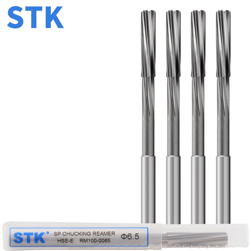 

STK HSSE Machine Reamer Chucking Machining Tool Spiral Flute Cobalt Cutting H7 Shank Diameter 2-16 mm for Metal Steel Aluminum