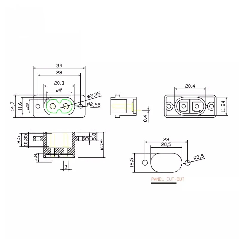 LZ-8-7S1 figure-eight power AC socket Small home appliance charging base electronic scale eight-figure power two-core socket