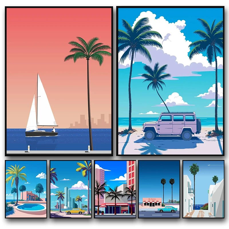 Resin Art And Deco - Poster Seni Dinding Pemandangan Kota Pop