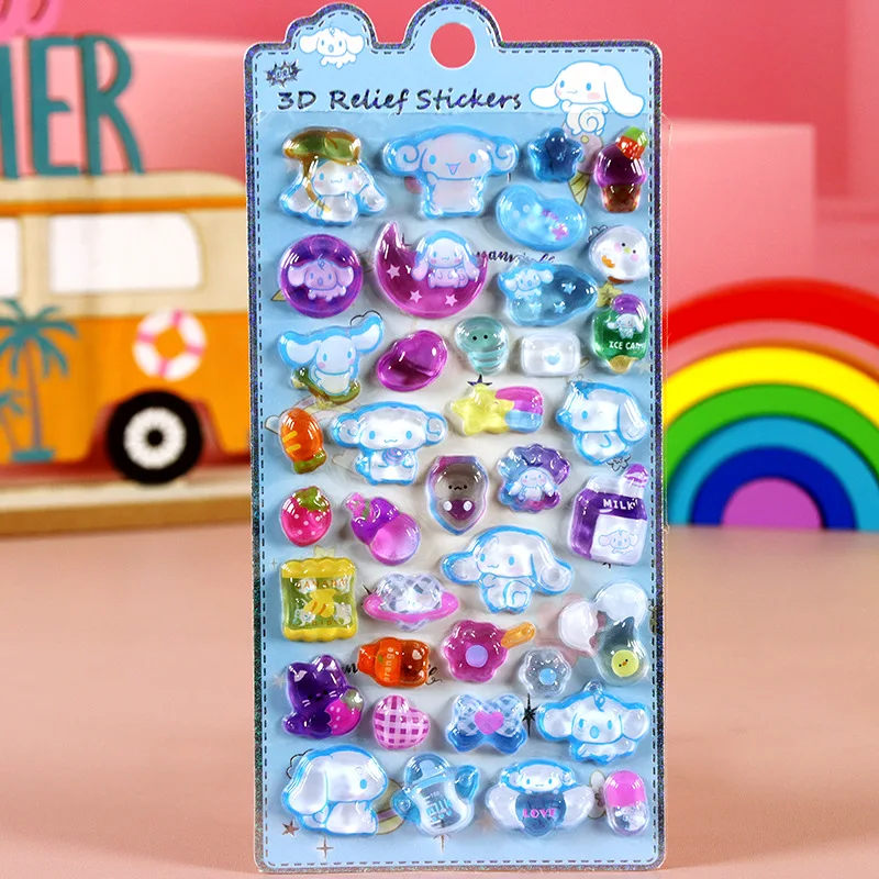 Kawaii аниме мультфильм Cinnamoroll 3D хрустальная наклейка креативный Pom Pom Purin чехол для телефона украшение для багажа студенческие награды наклейки