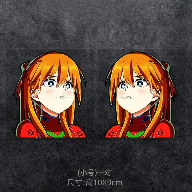 

Anime Cartoon Reflective Glass Decoration EVA Neon Genesis Evangelion Cute Ayanami Rei Asuka Creative Pain Car Stickers