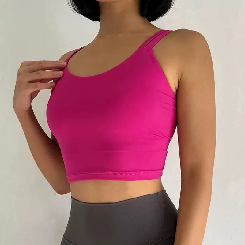 Damen-Yoga-Sport-BH, stoßdämpfende Brustkollektion, schöner Rücken, schnelltrocknende Fitness-Trainingsweste – Detail 5