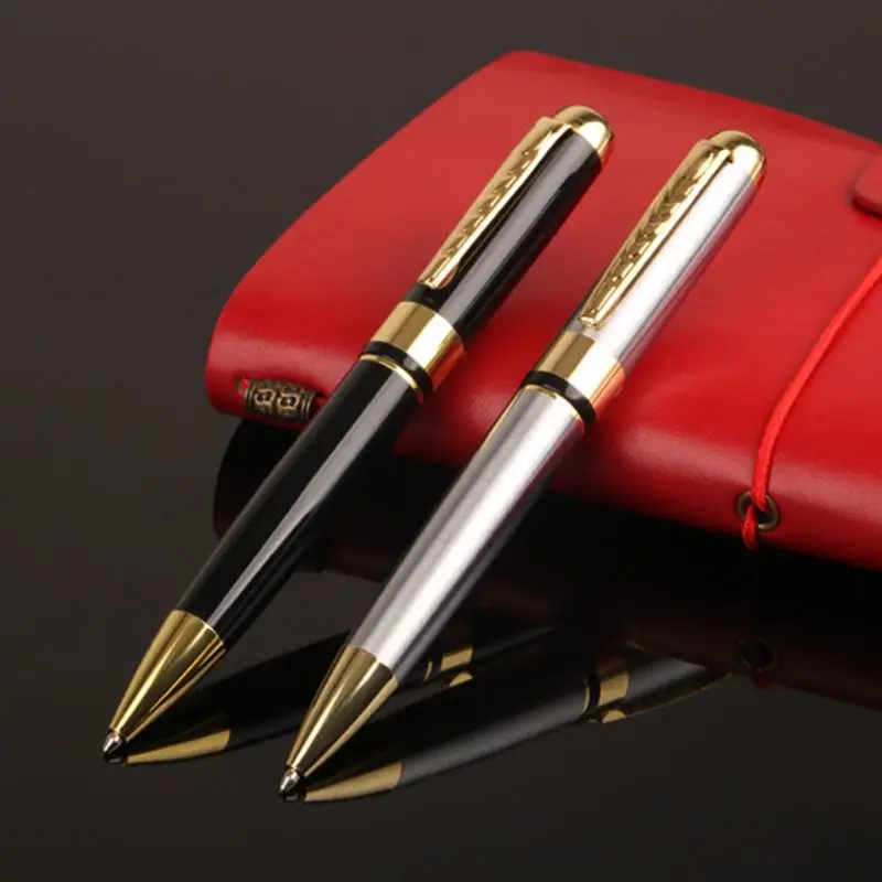 E9LB 1,0mm bolígrafo giratorio Metal lujo firma Rollerball escuela negocios apagado