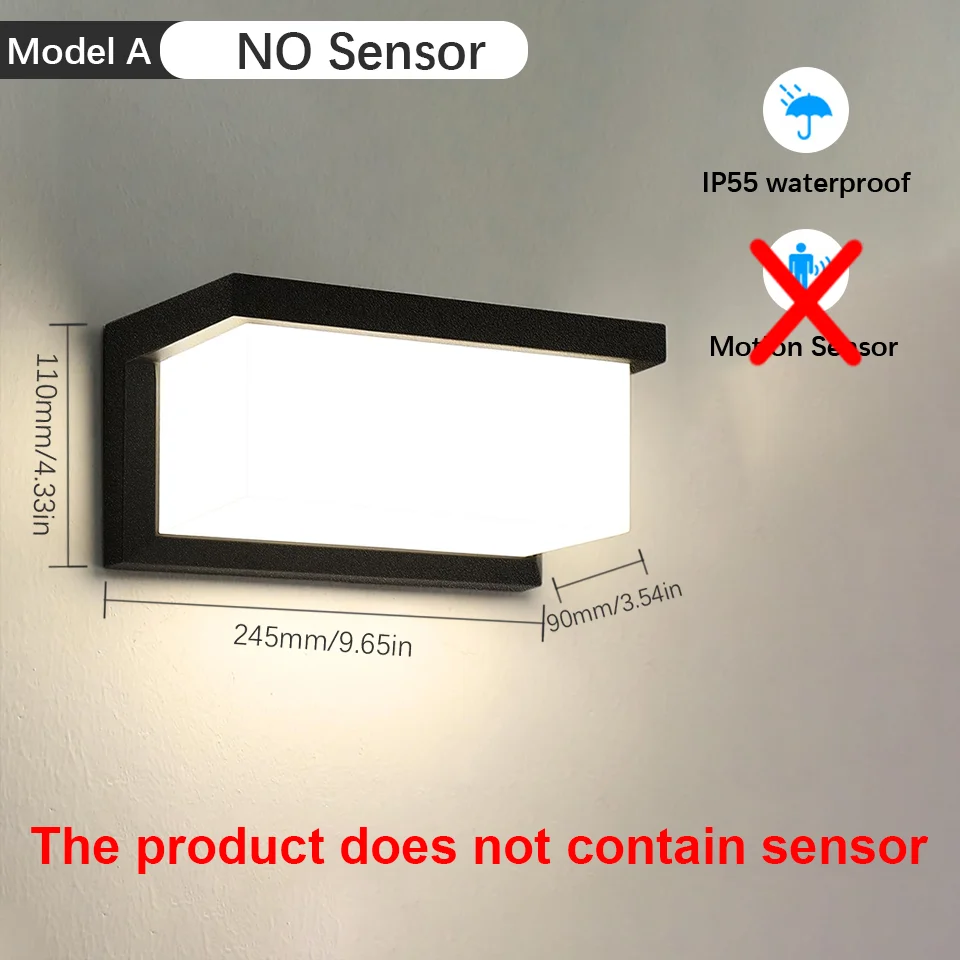NONE Outdoor LED Wand Lampe Motion Sensor Wasserdicht AC85-265V 16/30W Wand Lampe Außerhalb Garten Veranda Balkon Treppen led-Licht Für Zimmer 7