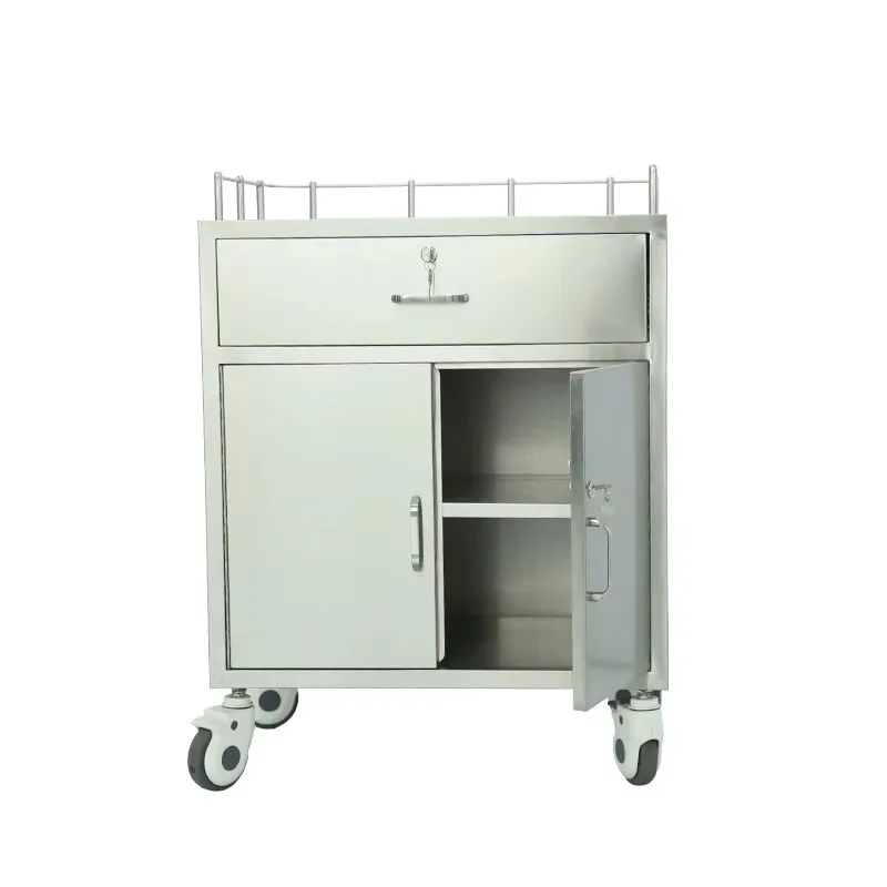 

High Quality Stainless Steel Material Medical Medicine Trolley for Clinic and Hospital