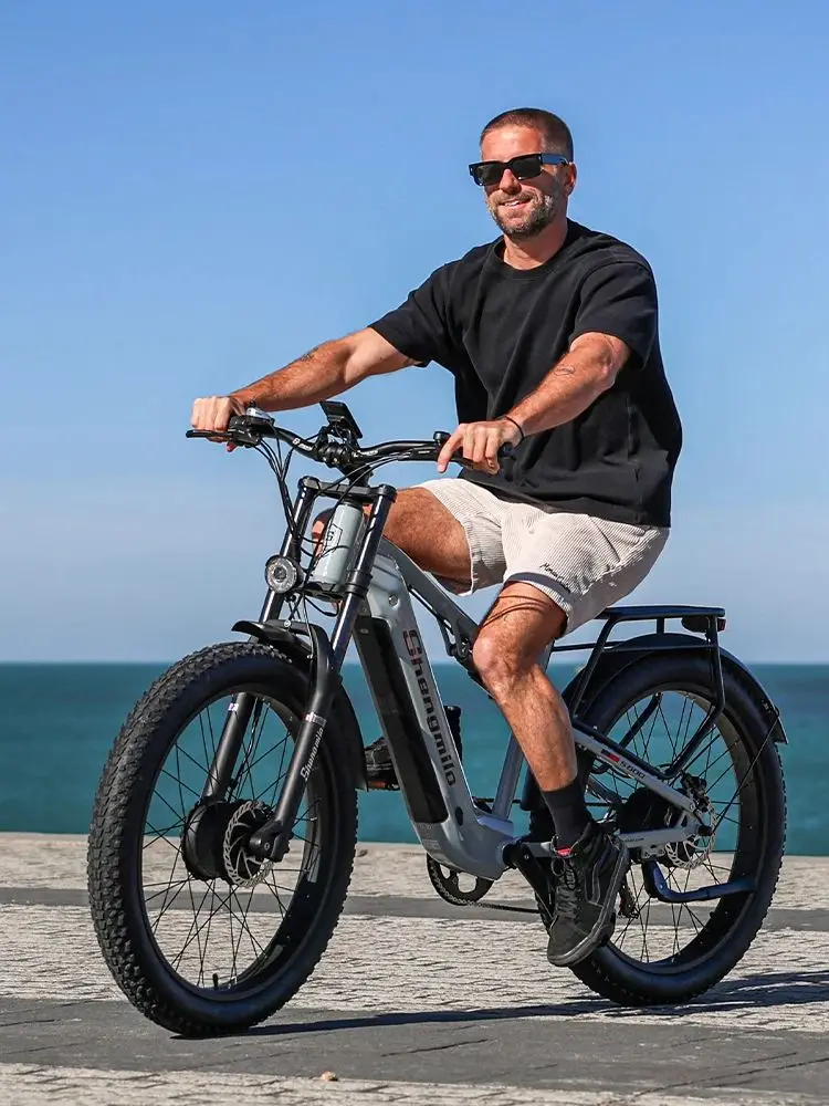 Shengmilo S600 Aldult elektrische fiets 2000W dubbele motoren E-mountainbike 48V17.5AH batterij hydraulische rem 26 inch dikke banden ebike - afbeelding 2