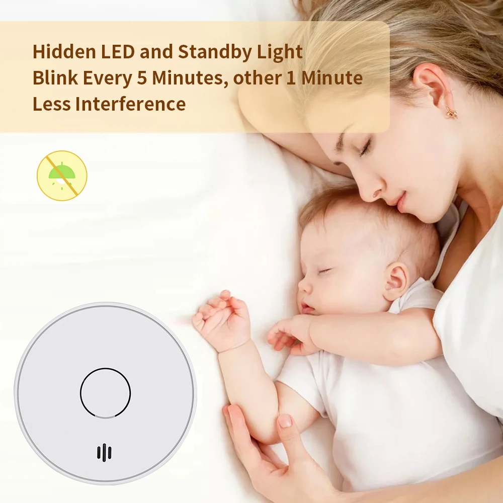 V-Come 10-Year Battery Smoke Alarms for Home, Smoke Alarm Fire Detector  with LED Indicator & Silence Button VS02