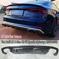 S5 Style Rear Valance for Audi A5 S-Line B9 F5（Not for S5) Sportback/ Coupe 2016-2019 Rear Bumper Diffuser Rear Lip Chin Guard